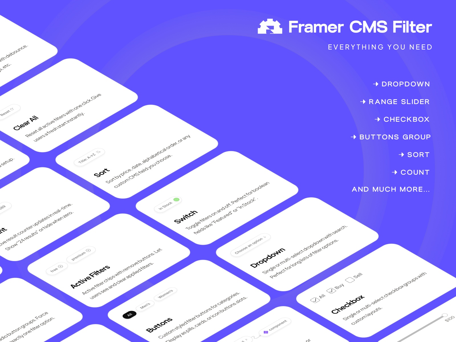 Screenshot 4 for Framer CMS Filter, a Framer Marketplace plugin by Framer Hub.