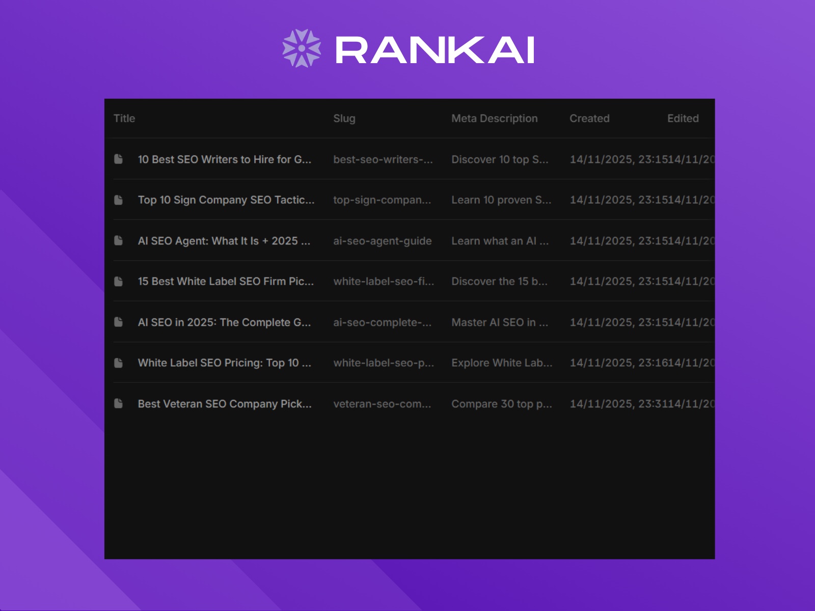Screenshot 4 for Rankai Blog Sync, a Framer Marketplace plugin by Rankai.