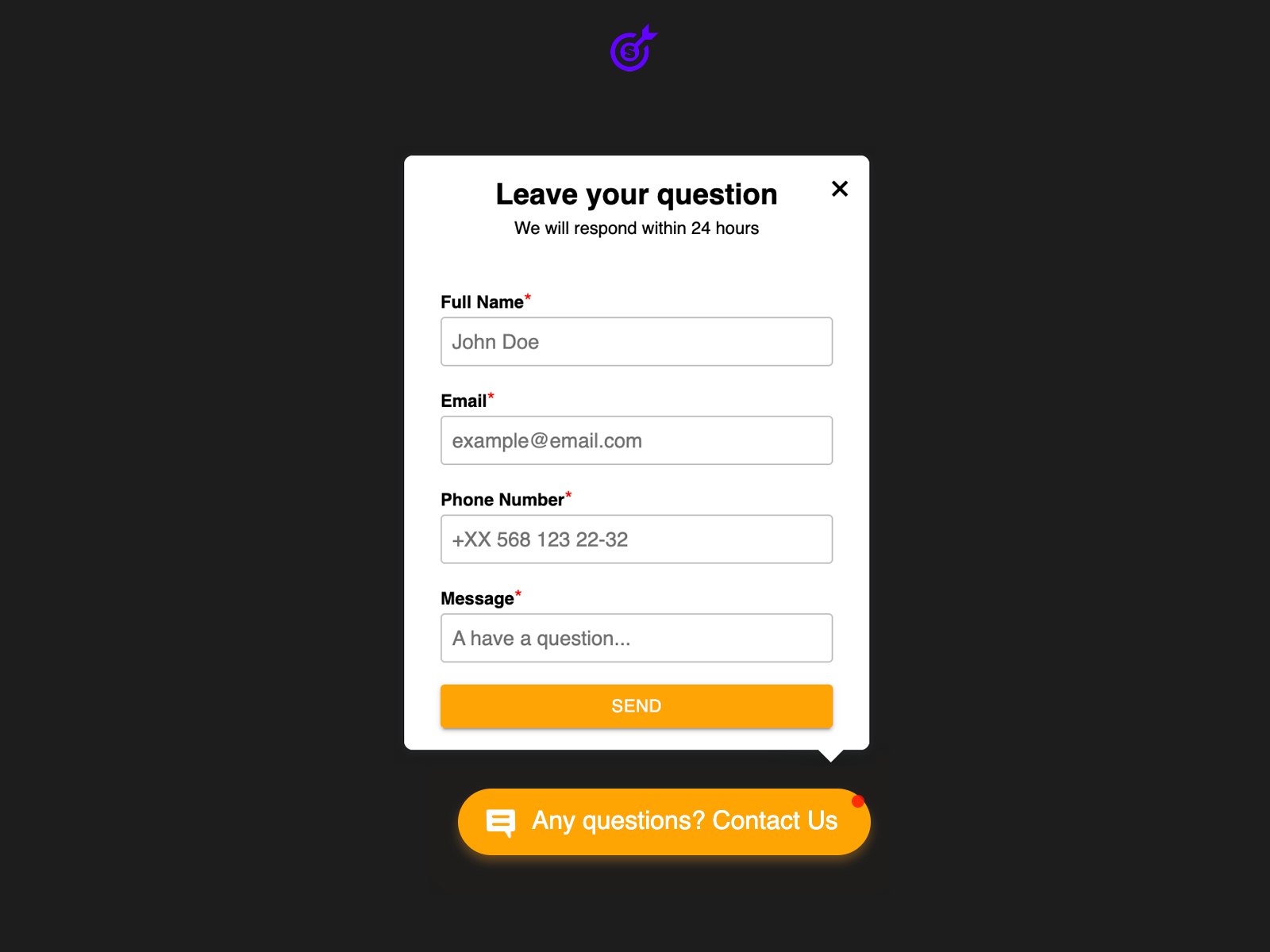 Screenshot 1 for Contact Form, a Framer Marketplace plugin by Smartarget.