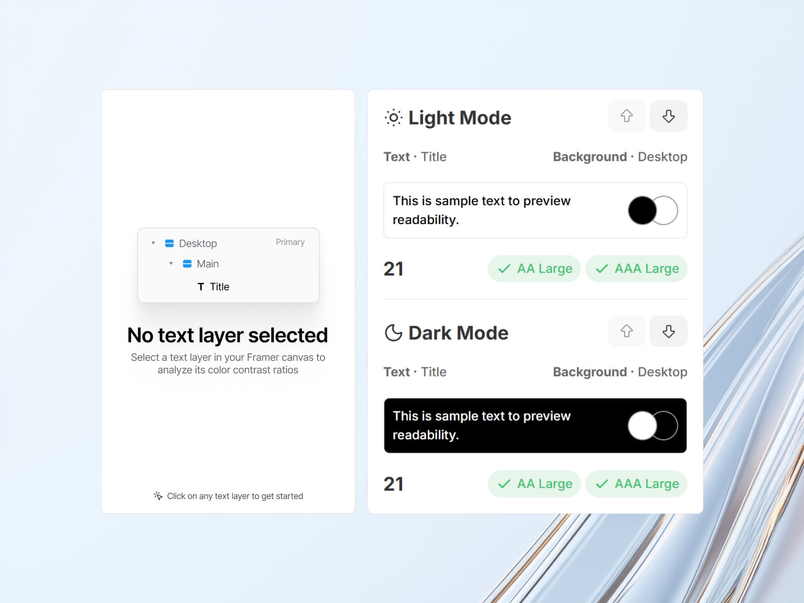 Thumbnail 1 for Smart Contrast, a Framer Marketplace template by Alexander Belt.