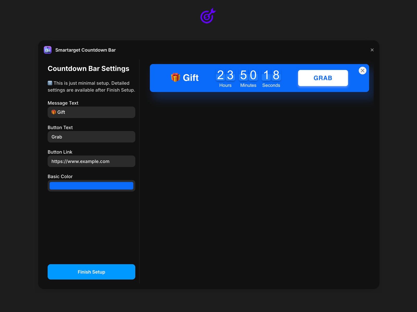 Screenshot 2 for Countdown Bar, a Framer Marketplace plugin by Smartarget.