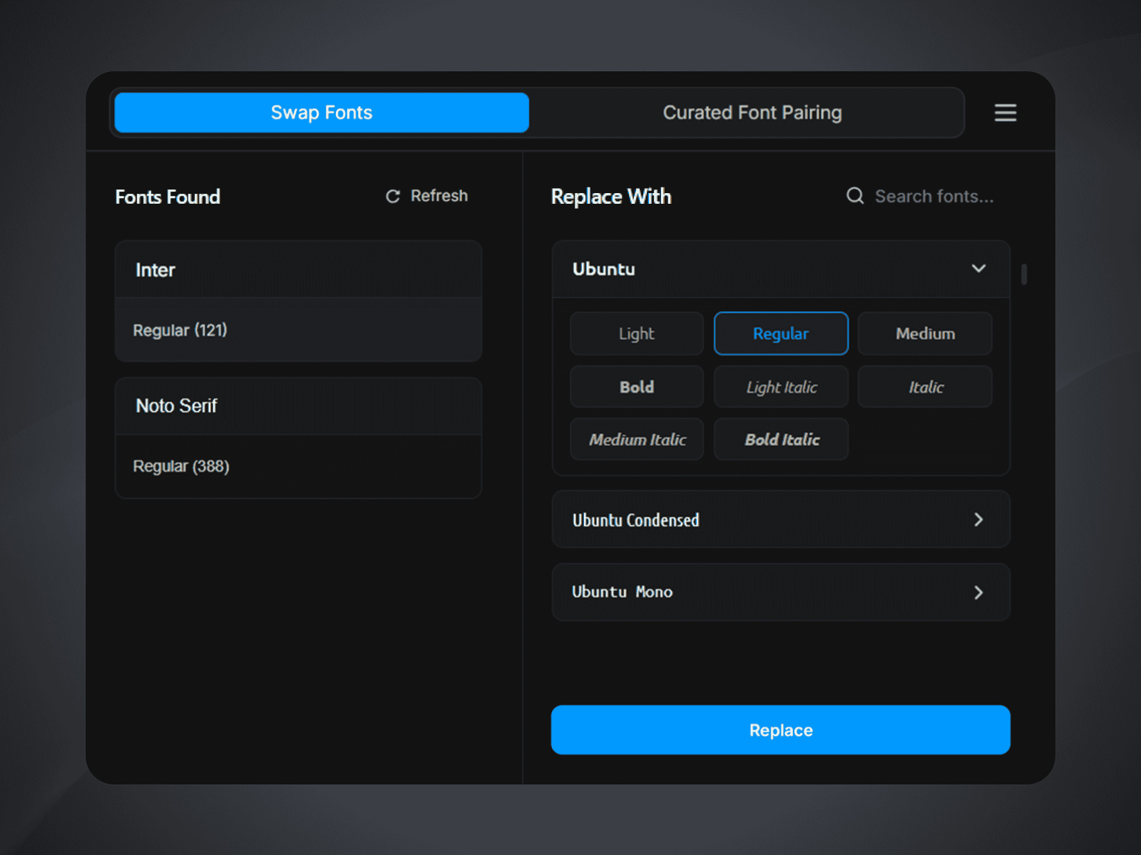 Screenshot 3 for Fontwise, a Framer Marketplace plugin by Saeef.