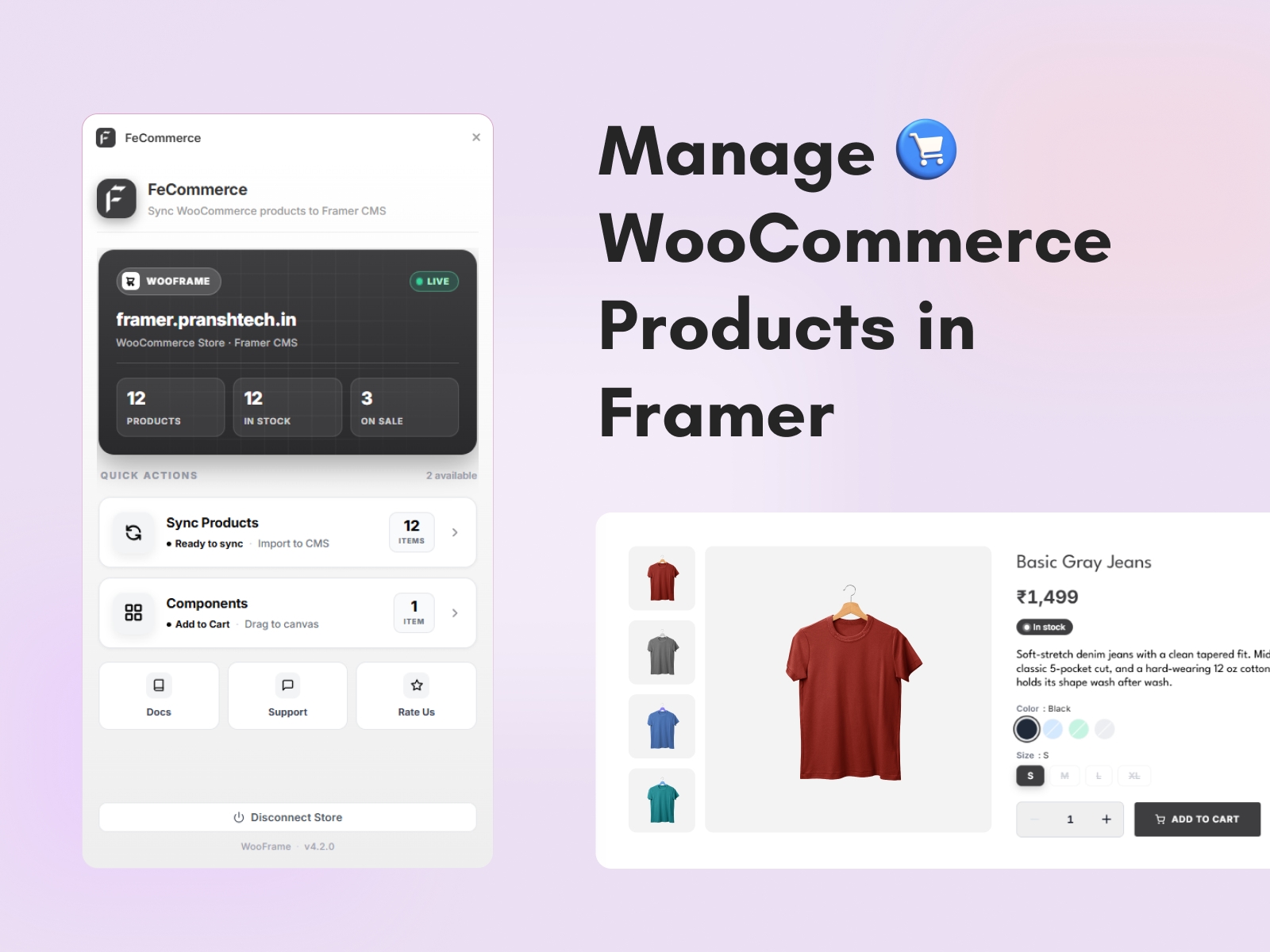 Screenshot 3 for FeCommerce, a Framer Marketplace plugin by FeCommerce.
