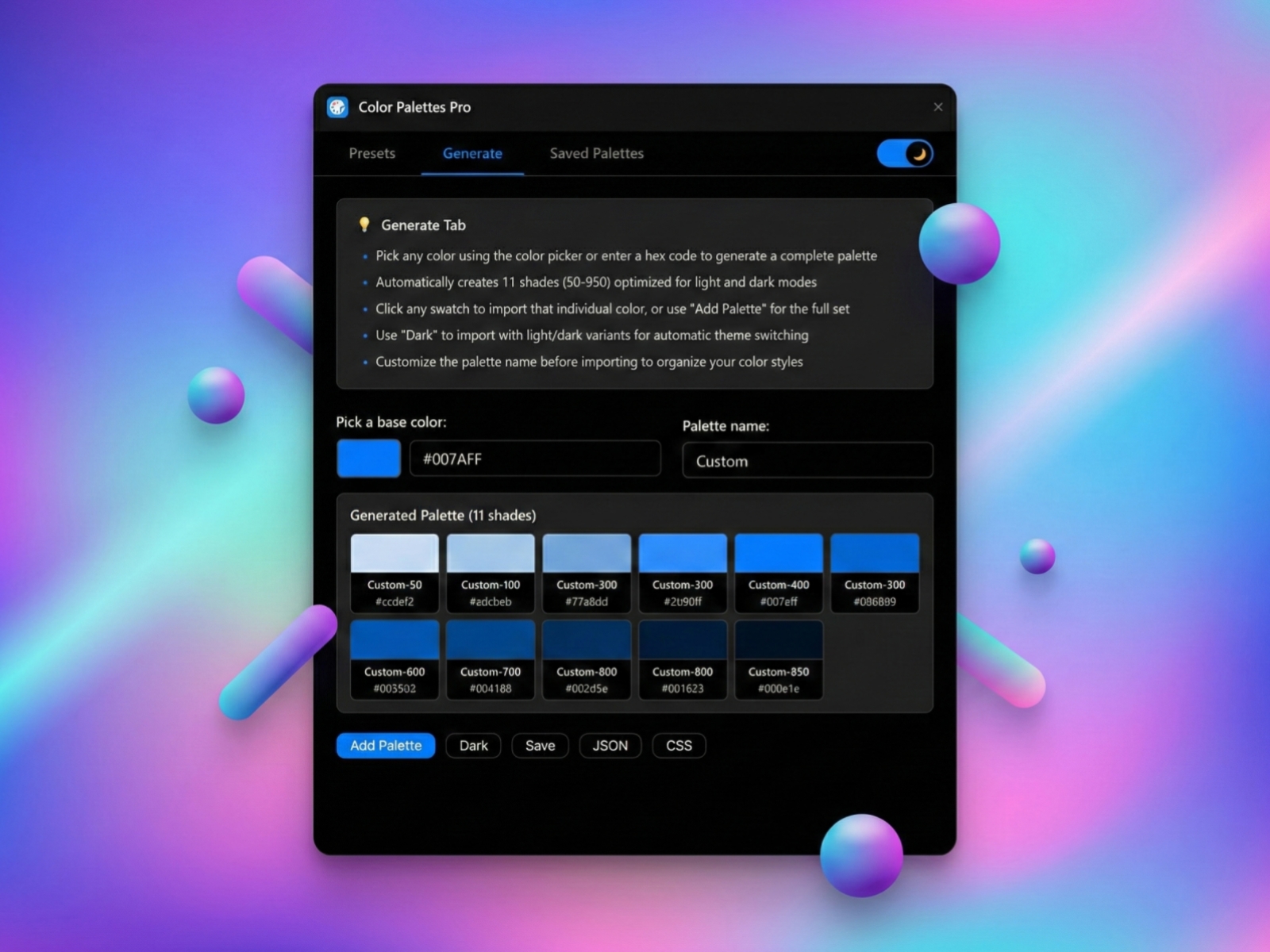 Thumbnail 2 for Color Palettes Pro, a Framer Marketplace template by Aidan Looker.