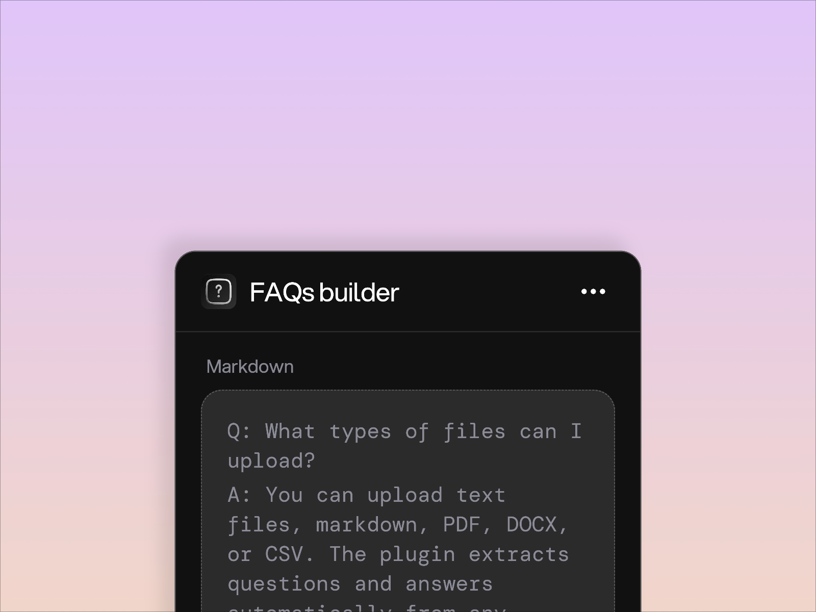 Thumbnail 2 for FAQs Builder, a Framer Marketplace template by Framer Lists.