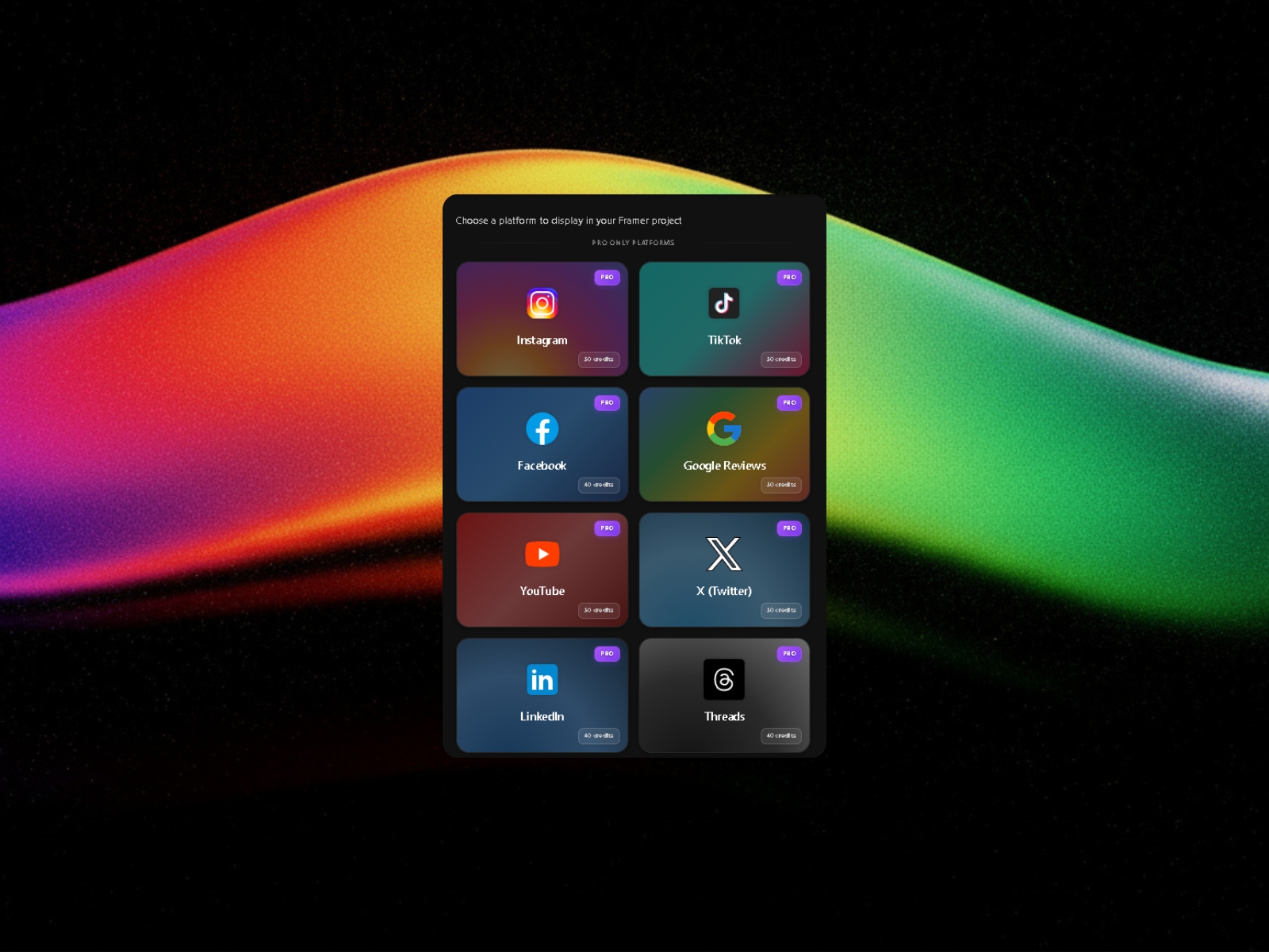 Thumbnail 2 for Social Feeds For Framer, a Framer Marketplace template by Johnathan B..