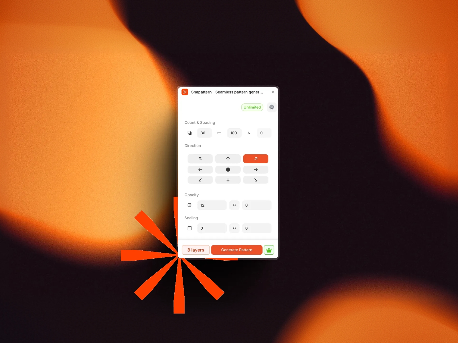Screenshot 2 for Snapattern - Seamless pattern generator, a Framer Marketplace plugin by Manivannan Meenakshi Sundaram.