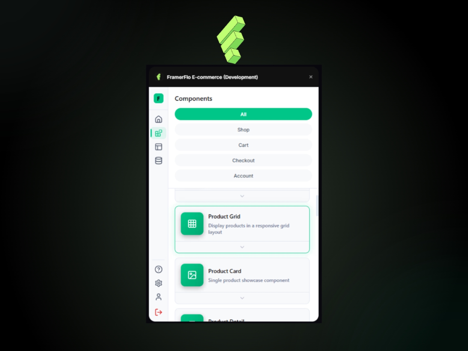 Thumbnail 1 for FramerFlo E-commerce, a Framer Marketplace template by Nova Quasar.