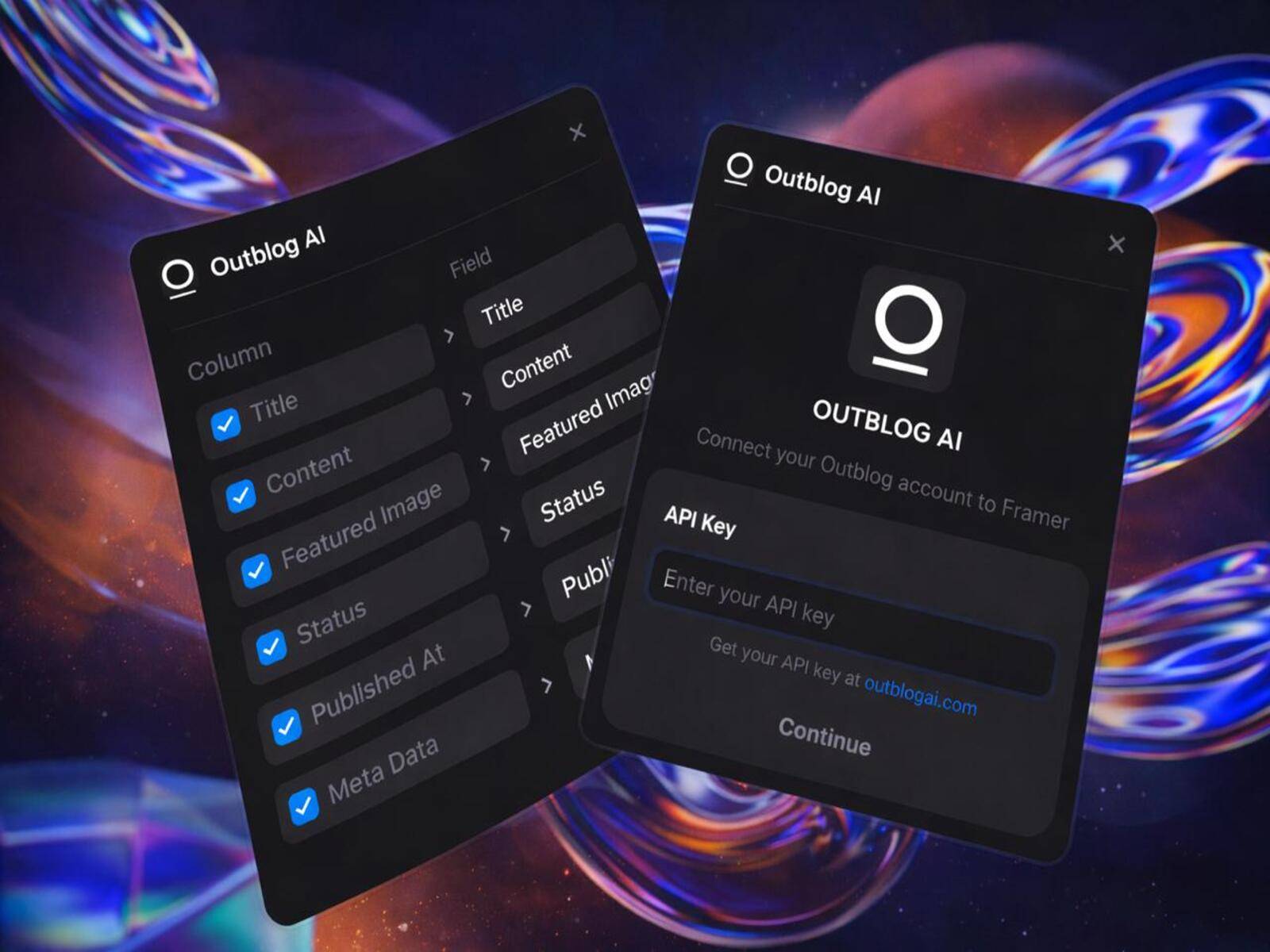 Screenshot 1 for Outblog-Ai, a Framer Marketplace plugin by taic devshare.