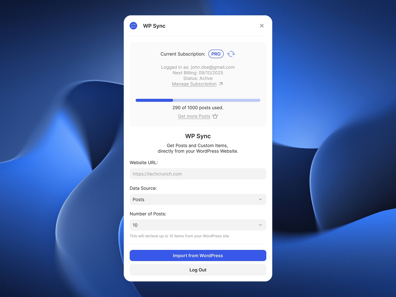 Screenshot 2 for WP Sync, a Framer Marketplace plugin by 19.Studio.