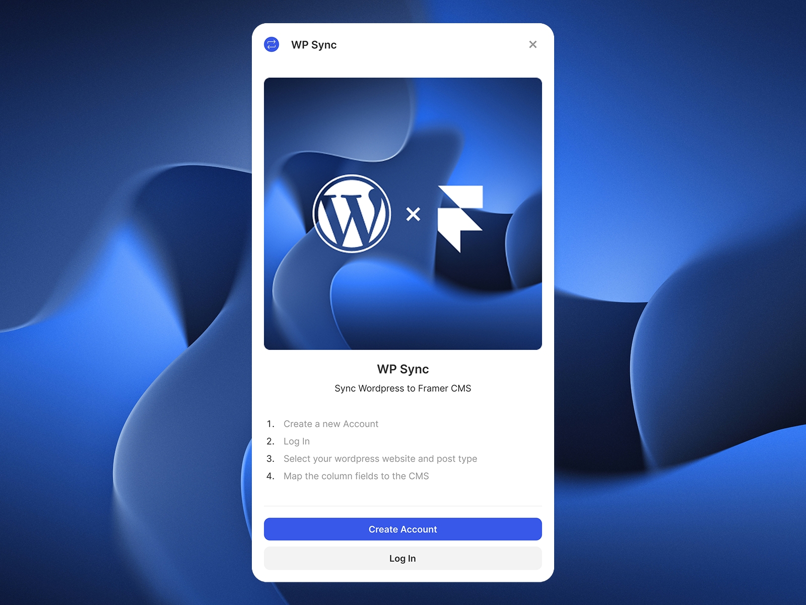 Screenshot 3 for WP Sync, a Framer Marketplace plugin by 19.Studio.