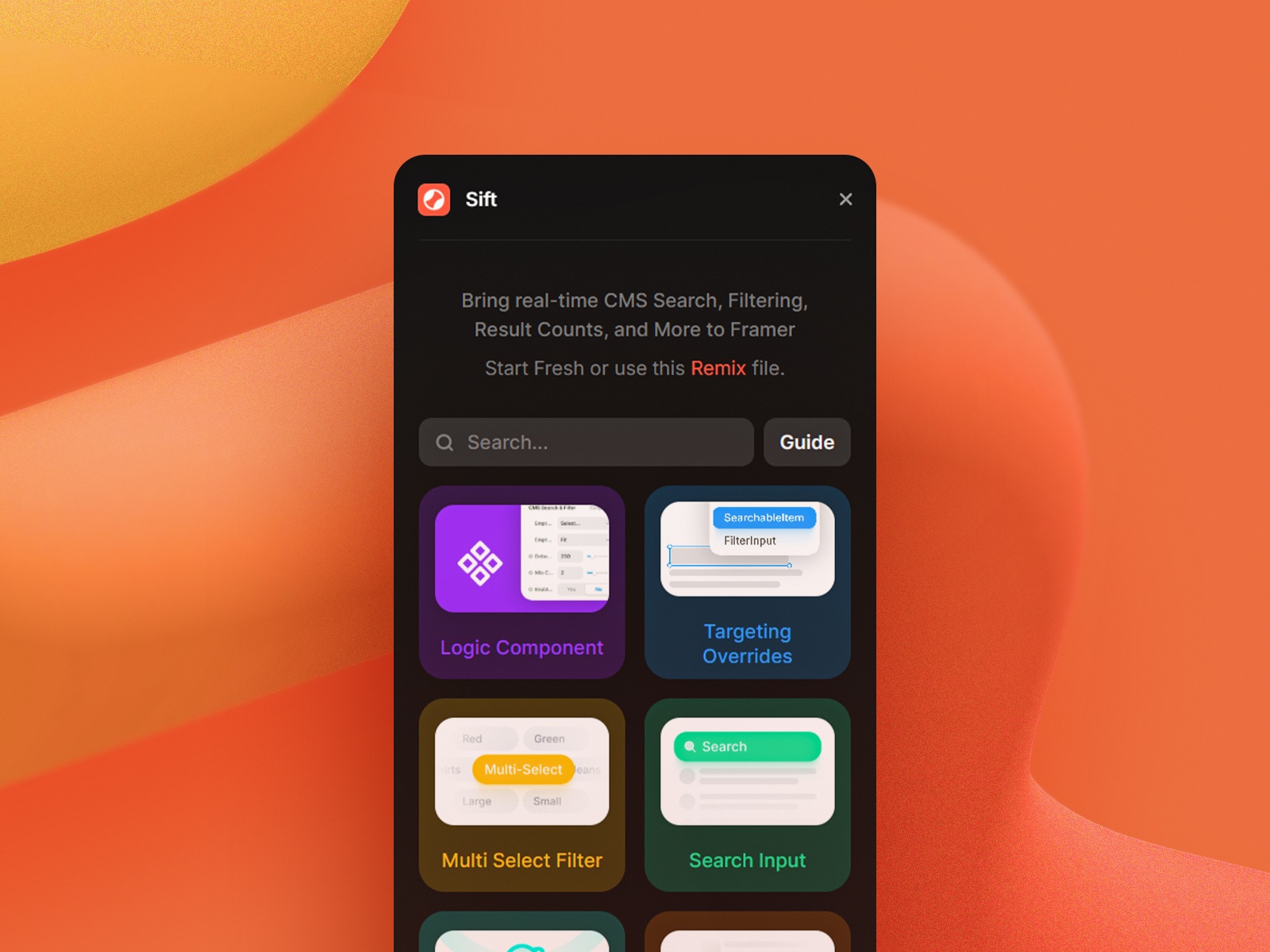 Thumbnail 2 for Sift, a Framer Marketplace template by Zain Malik.