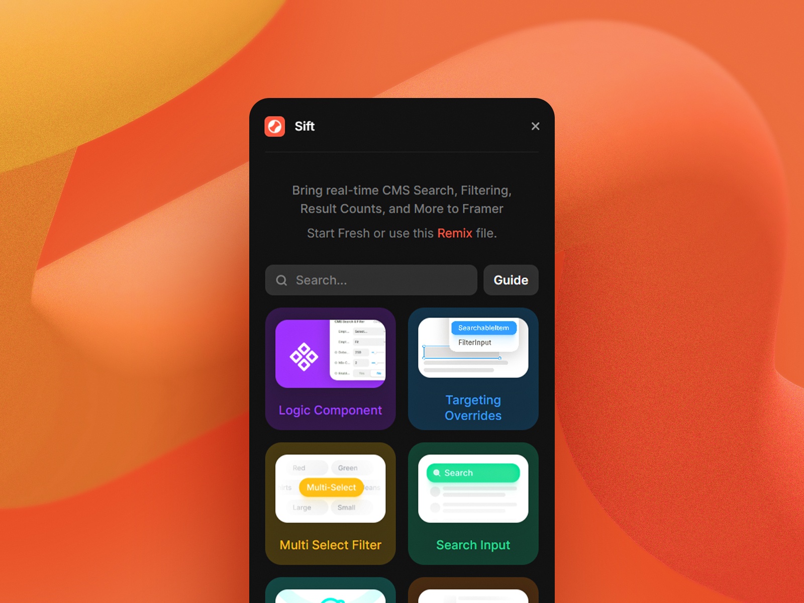 Screenshot 2 for Sift, a Framer Marketplace plugin by Zain Malik.