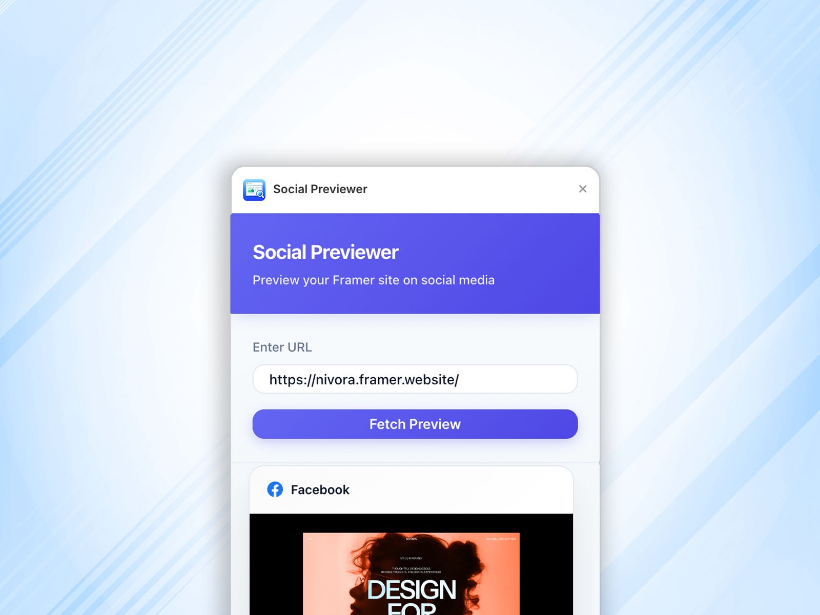 Thumbnail 2 for Social Previewer, a Framer Marketplace template by Ekom O.