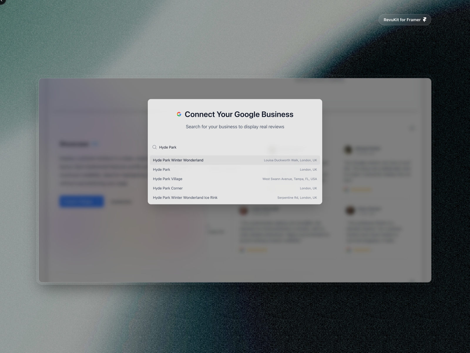 Screenshot 3 for RevuKit - Google Reviews, a Framer Marketplace plugin by Revukit Studio.