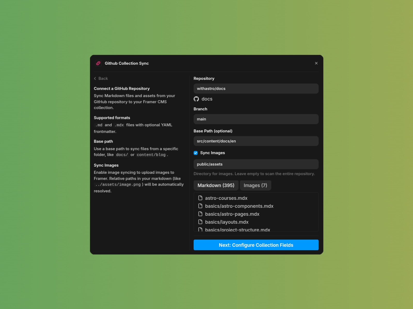 Thumbnail 2 for Github Collections Sync, a Framer Marketplace template by Gaspard.