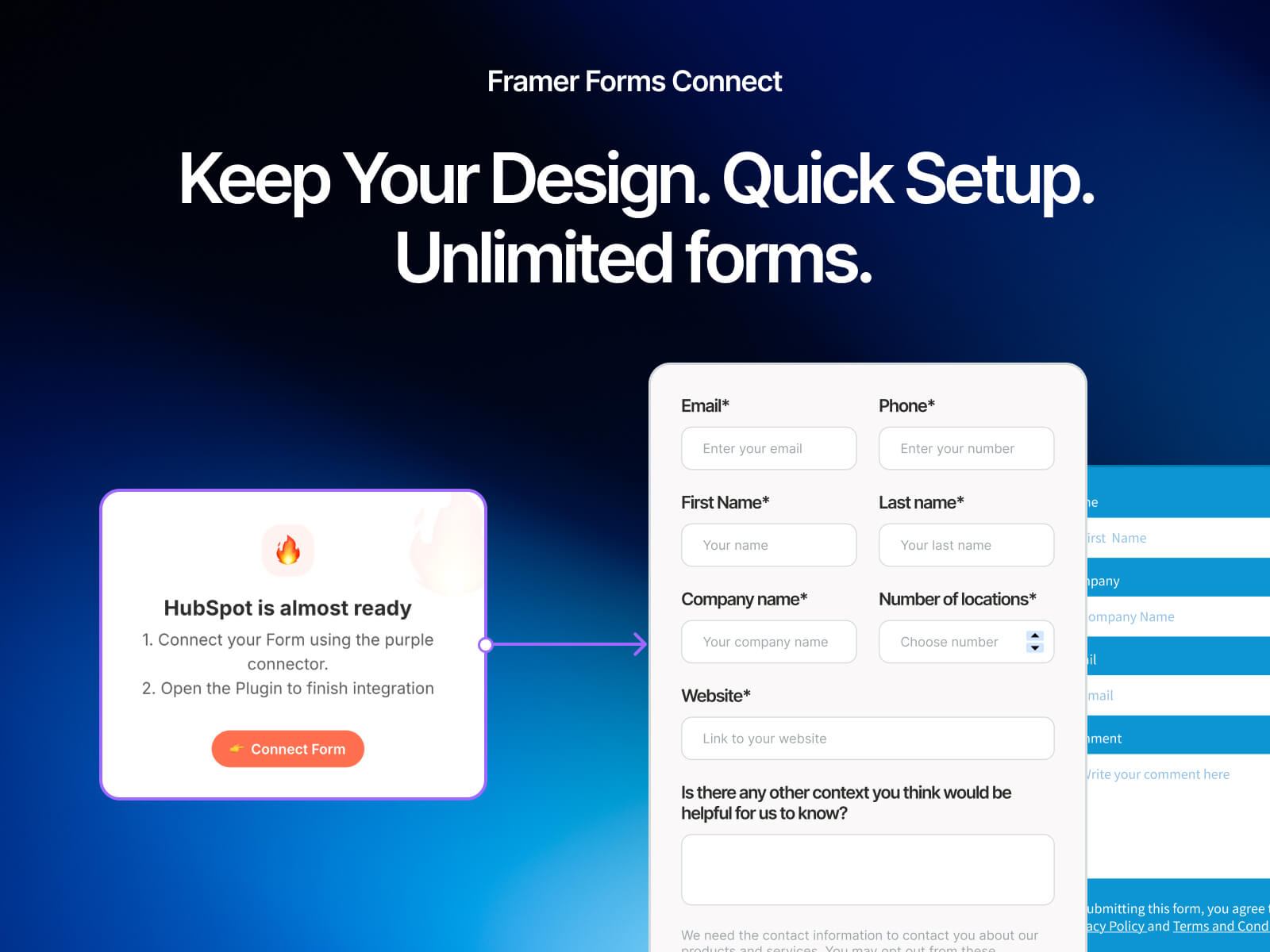 Screenshot 3 for Framer Forms Connect, a Framer Marketplace plugin by Roman Avshalumov.