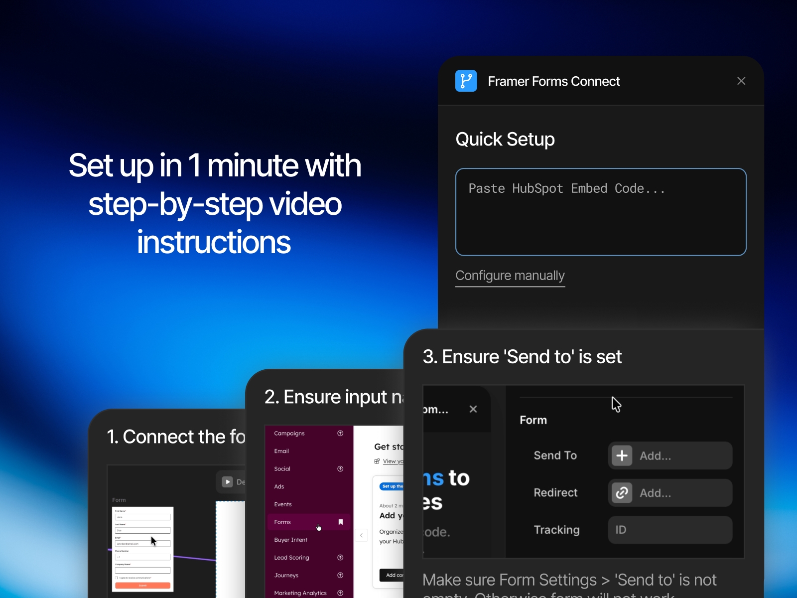 Screenshot 4 for Framer Forms Connect, a Framer Marketplace plugin by Roman Avshalumov.