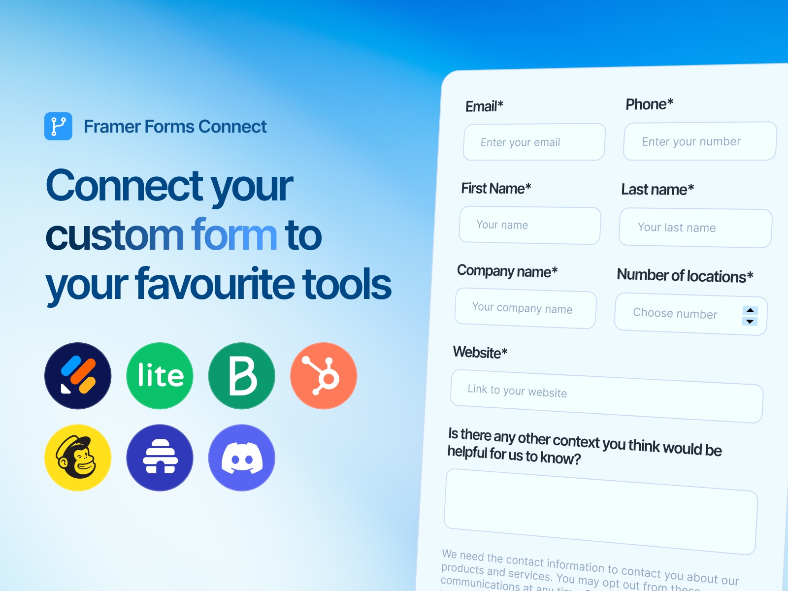 Screenshot 2 for Framer Forms Connect, a Framer Marketplace plugin by Roman Avshalumov.