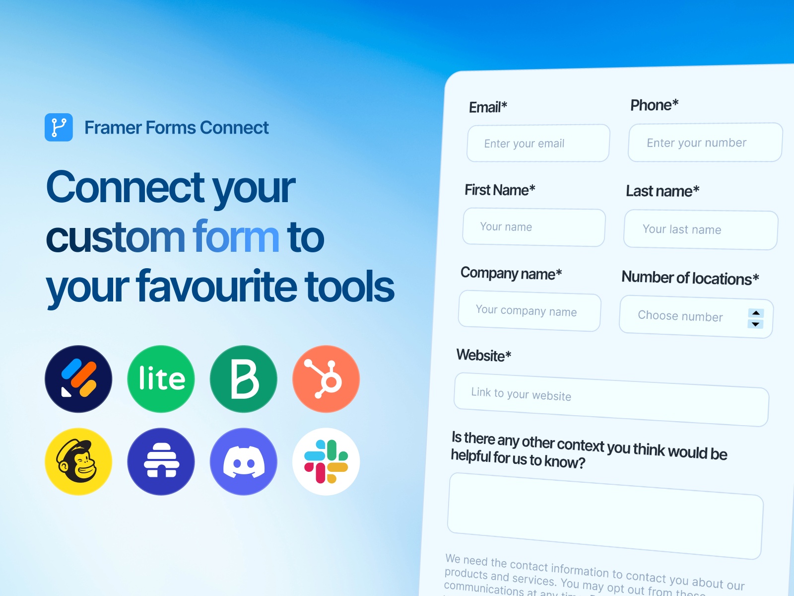 Screenshot 2 for Framer Forms Connect, a Framer Marketplace plugin by Roman Avshalumov.