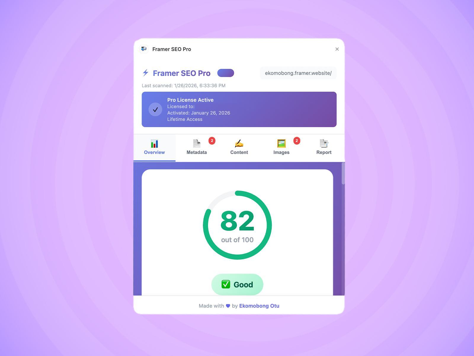 Thumbnail 1 for Framer SEO Pro, a Framer Marketplace plugin by Ekomobong Otu.