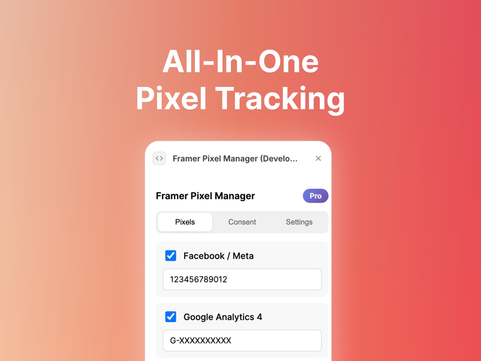 Thumbnail 2 for Framer Pixel Manager, a Framer Marketplace template by Unlimited Fun.