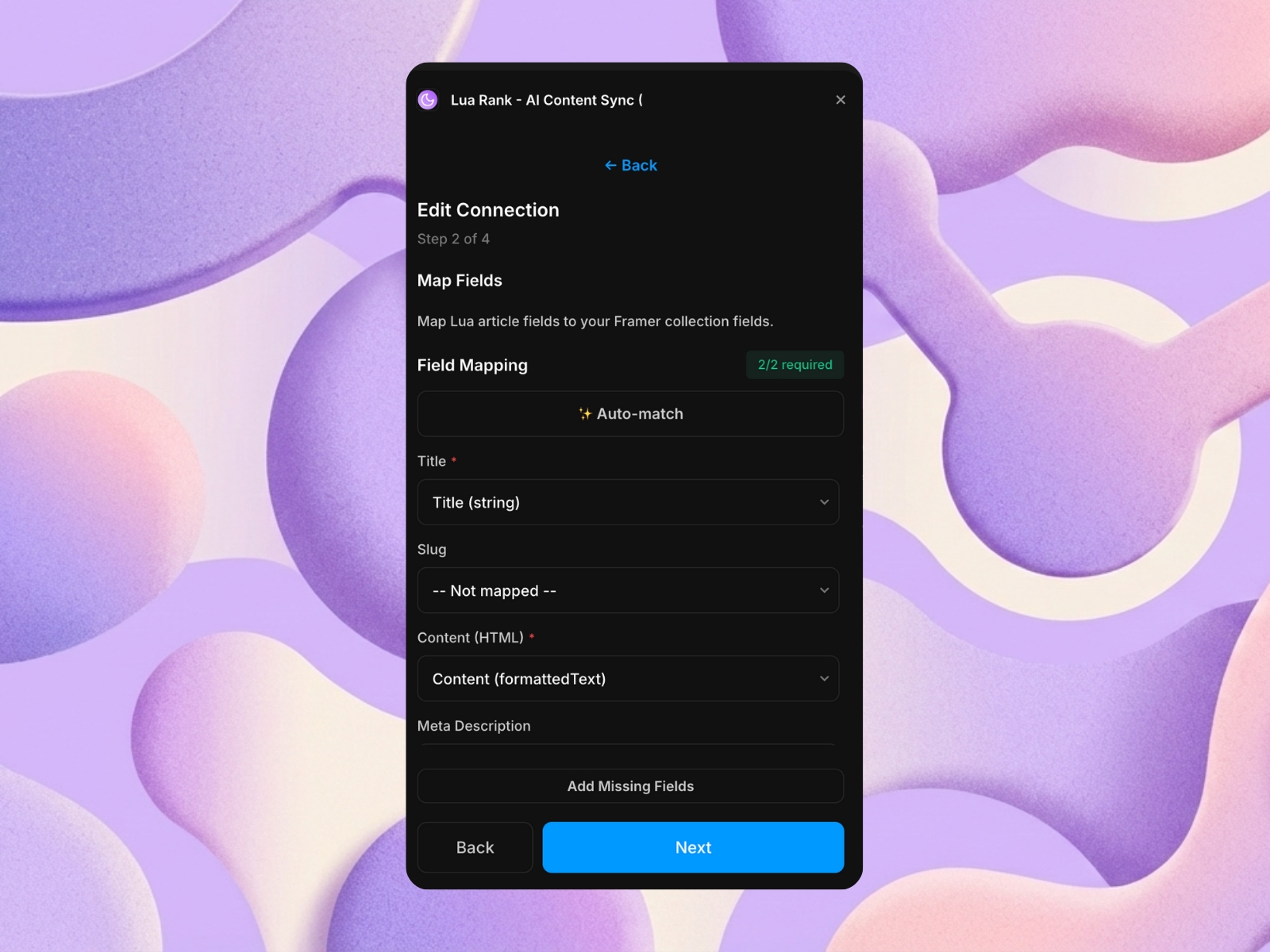 Thumbnail 1 for Lua Rank - AI Content Sync, a Framer Marketplace template by Guilherme Hortinha.