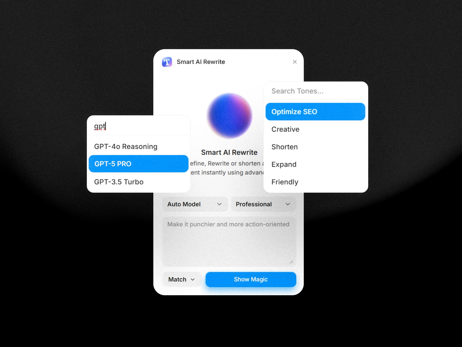 Screenshot 2 for Smart AI Rewrite, a Framer Marketplace plugin by Zain Malik.