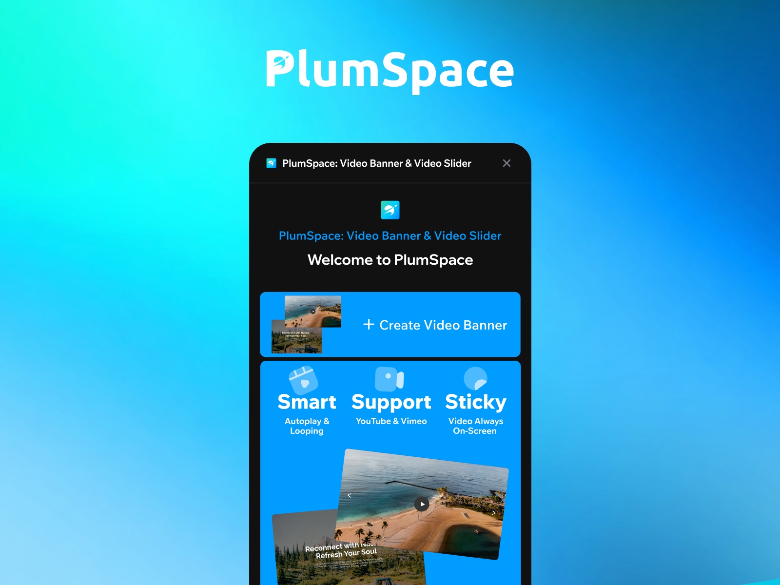 Thumbnail 1 for PlumSpace: Video Banner & Video Slider, a Framer Marketplace plugin by PlumSpace.