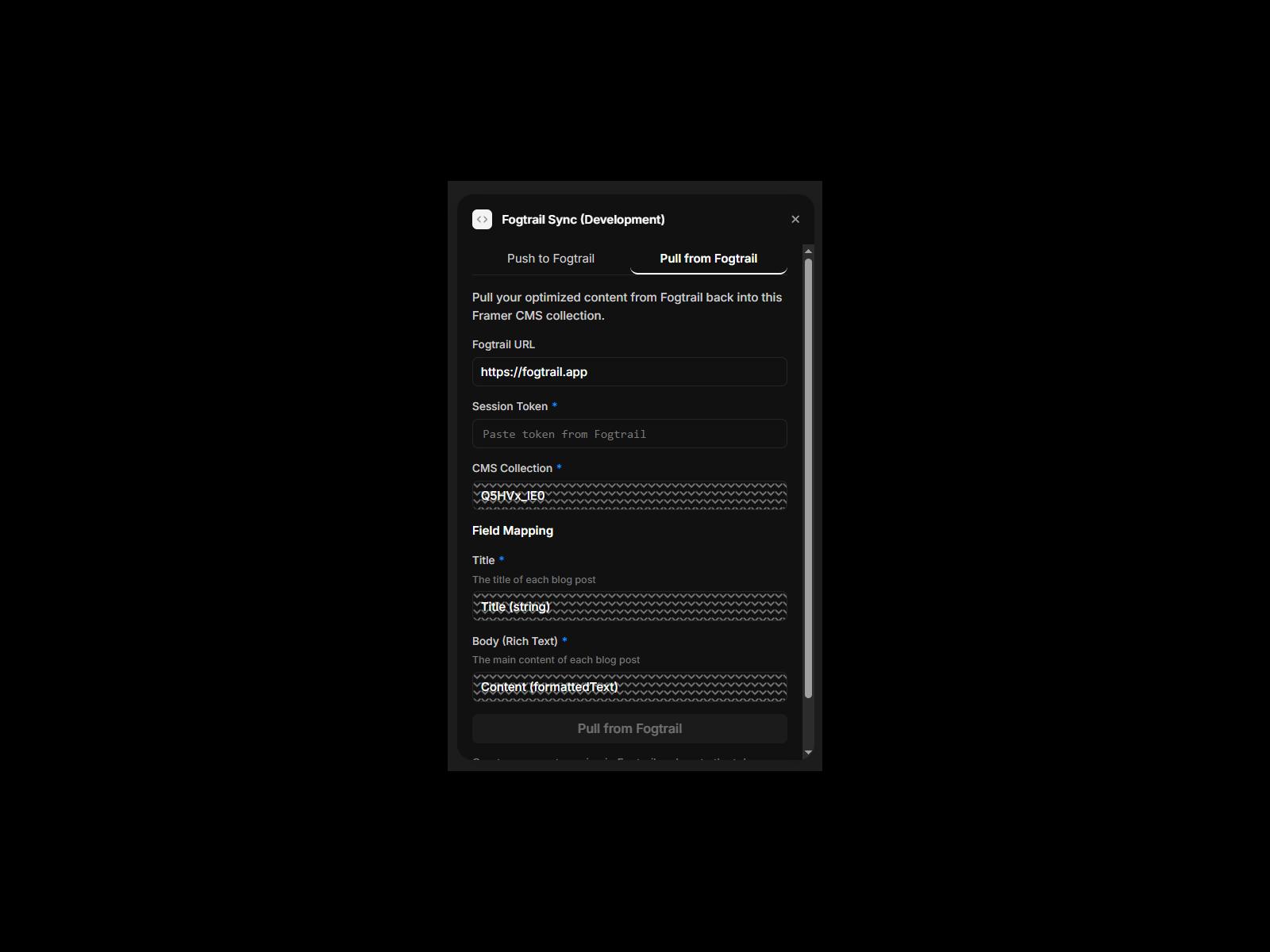Thumbnail 1 for Fogtrail Sync, a Framer Marketplace template by Ming X.