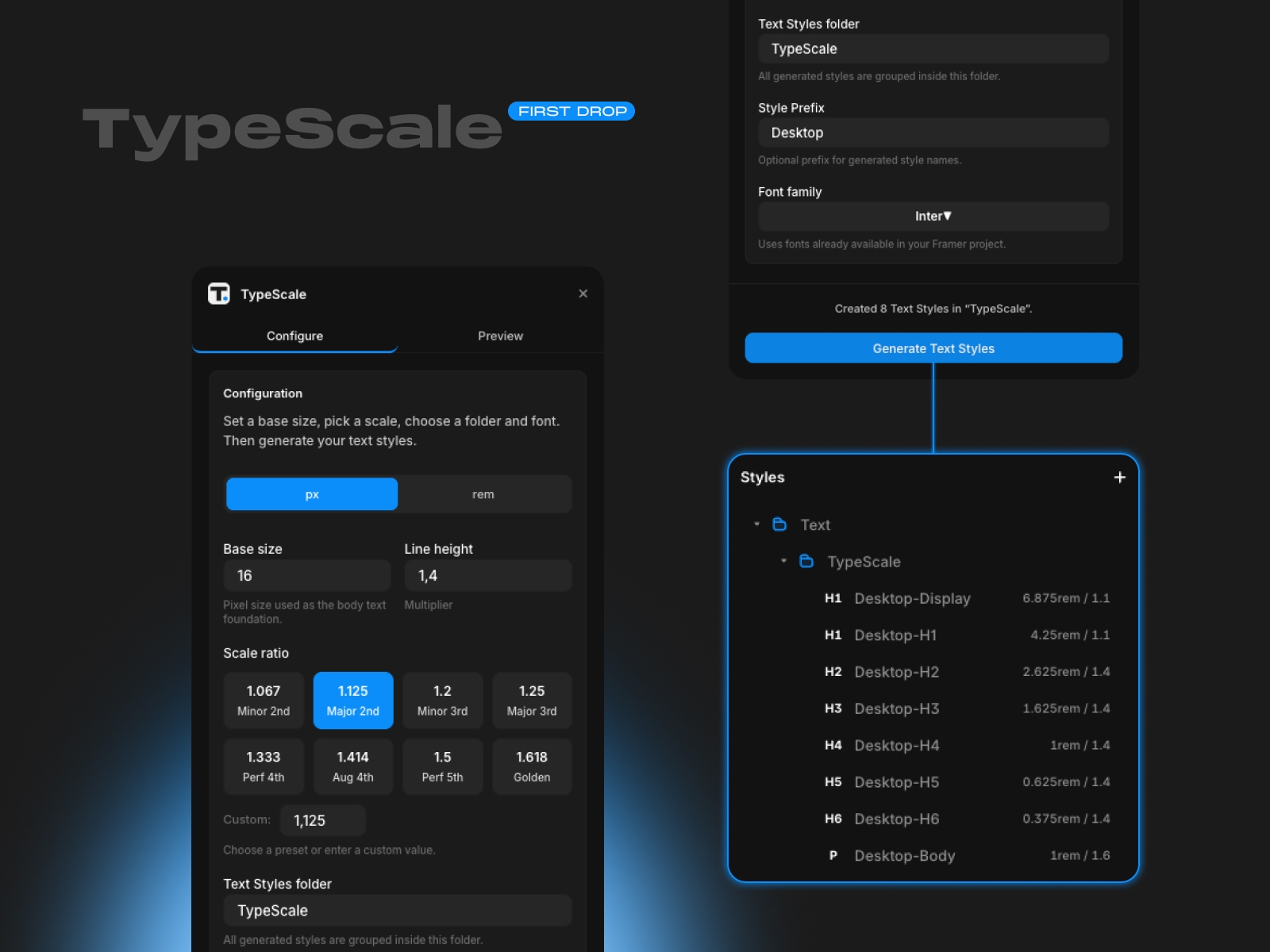 Thumbnail 1 for TypeScale, a Framer Marketplace template by Roman Skuplík.