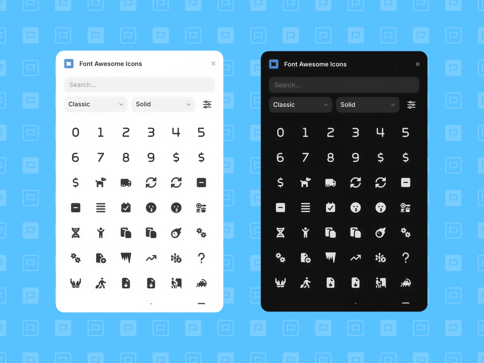 Thumbnail 2 for Font Awesome Icons, a Framer Marketplace template by Angie Vella.