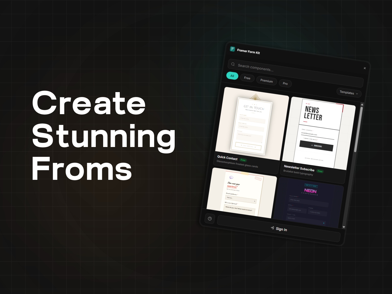 Thumbnail 2 for Framer Form Kit, a Framer Marketplace template by FramerHub.io .