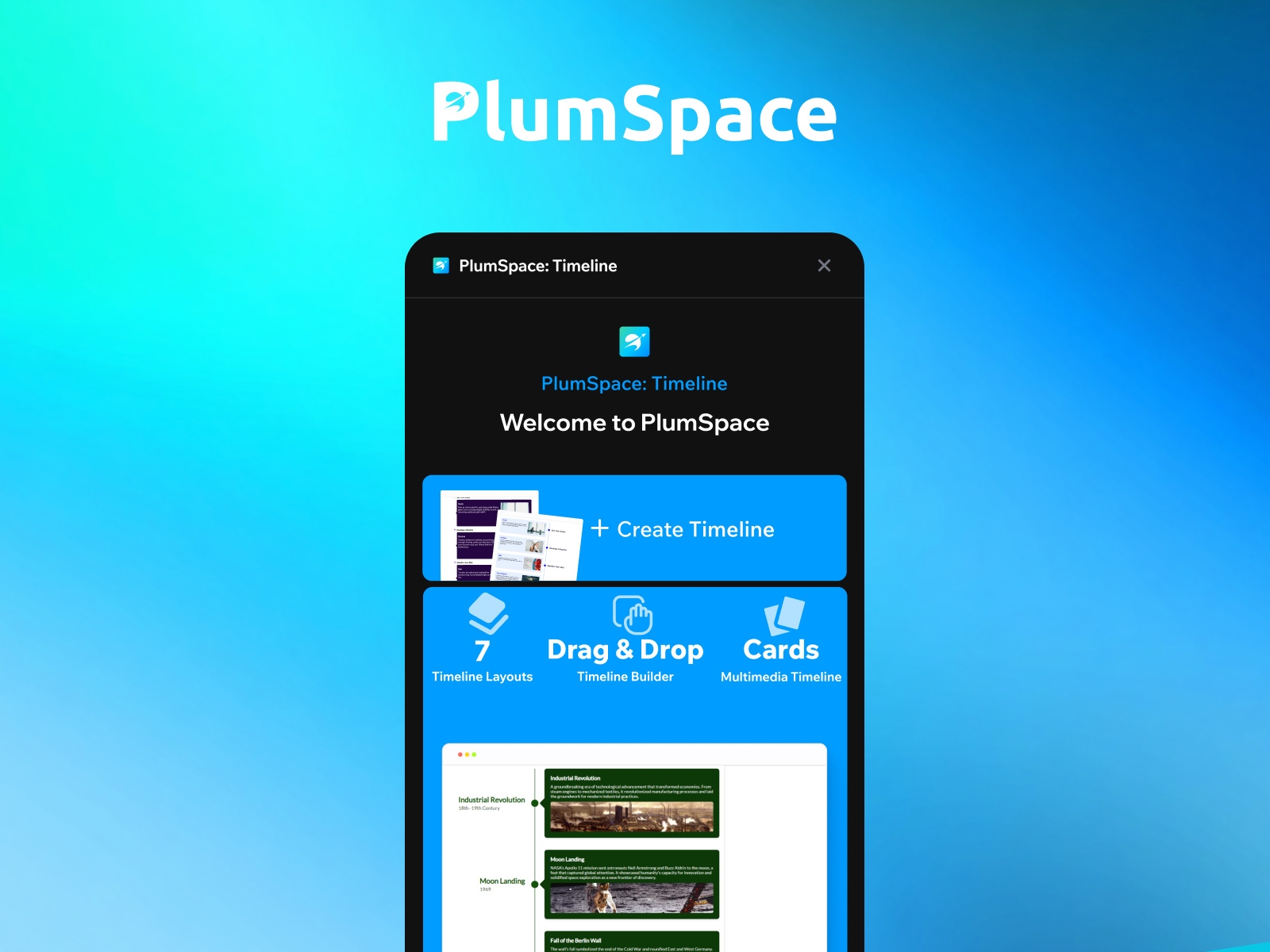 Thumbnail 1 for PlumSpace: Timeline, a Framer Marketplace template by PlumSpace.