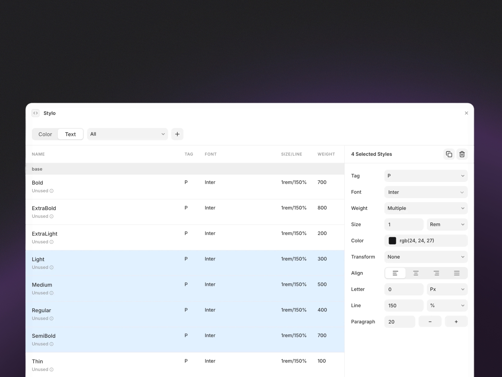 Screenshot 1 for Stylo, a Framer Marketplace plugin by Angie Vella.