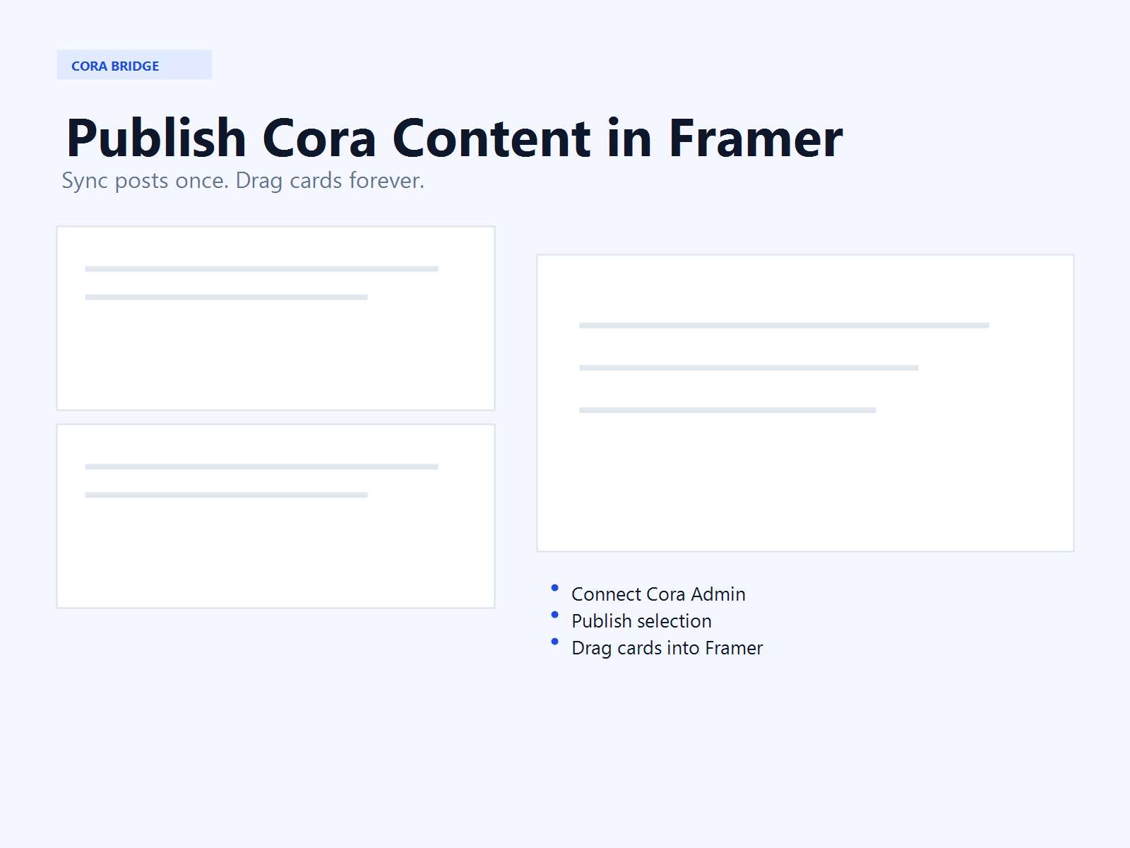 Screenshot 1 for Cora Bridge, a Framer Marketplace plugin by ClaraUI - By Claraverse.