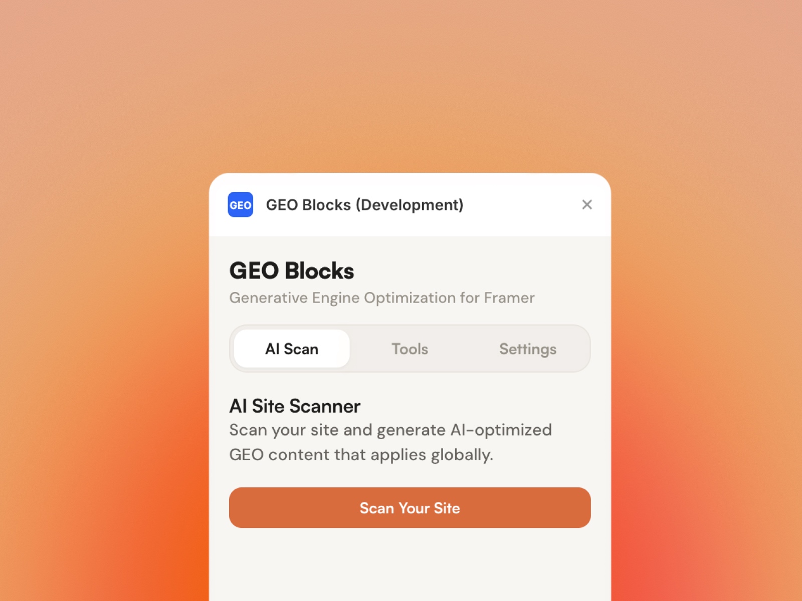 Screenshot 1 for GEO Blocks, a Framer Marketplace plugin by Tijerina.