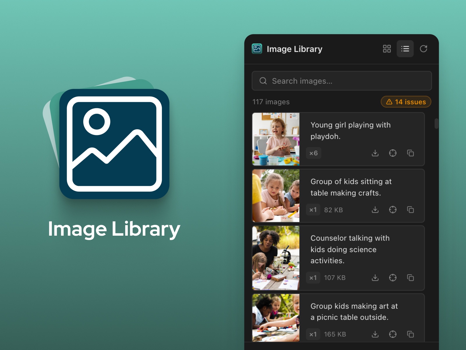 Screenshot 1 for Image Library, a Framer Marketplace plugin by Kevin James.