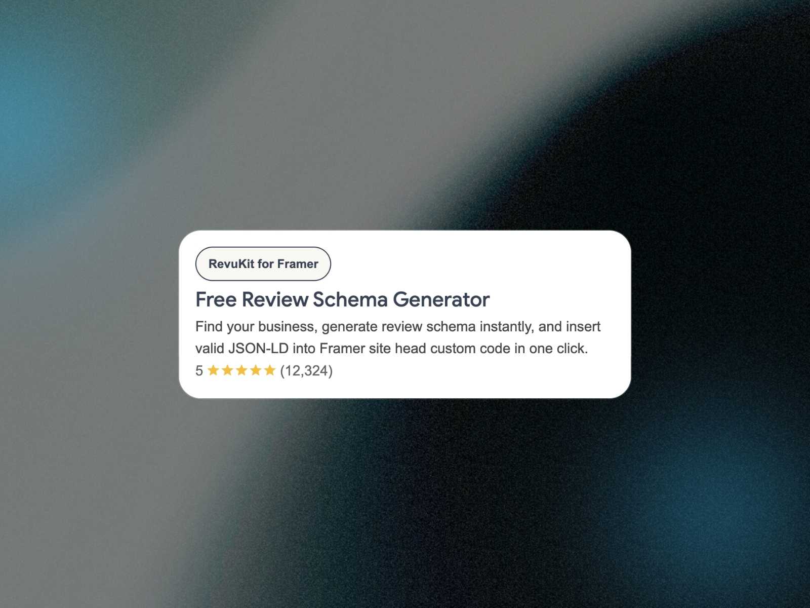 Screenshot 1 for RevuKit Review Schema Generator, a Framer Marketplace plugin by Revukit Studio.