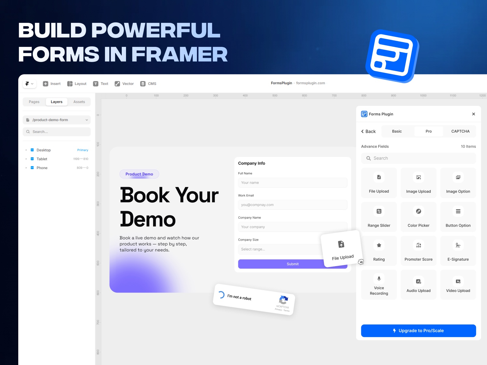 Thumbnail 2 for Forms Plugin, a Framer Marketplace template by Framer Geeks.