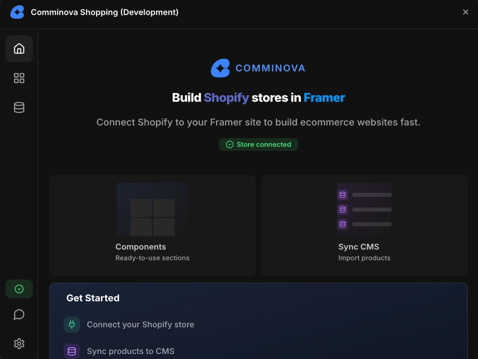Screenshot 1 for Comminova Shopping, a Framer Marketplace plugin by Comminova.