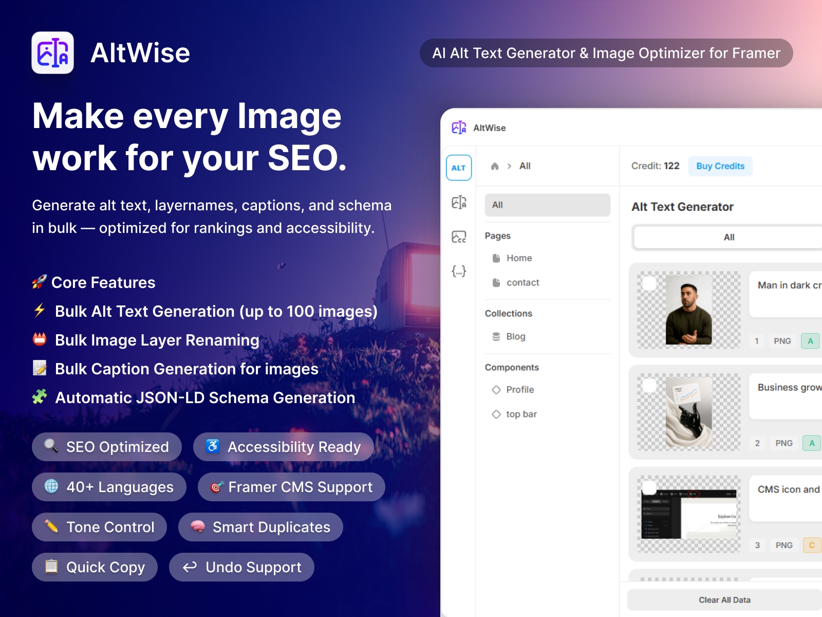 Thumbnail 1 for AltWise, a Framer Marketplace template by yagnesh pipariya.