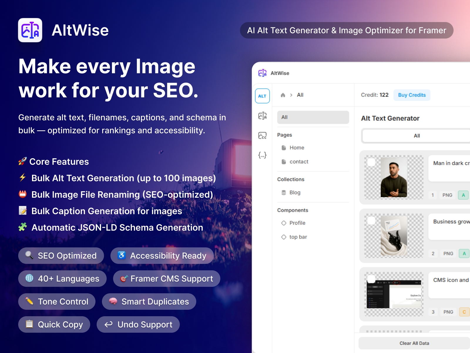 Thumbnail 1 for AltWise, a Framer Marketplace template by yagnesh pipariya.