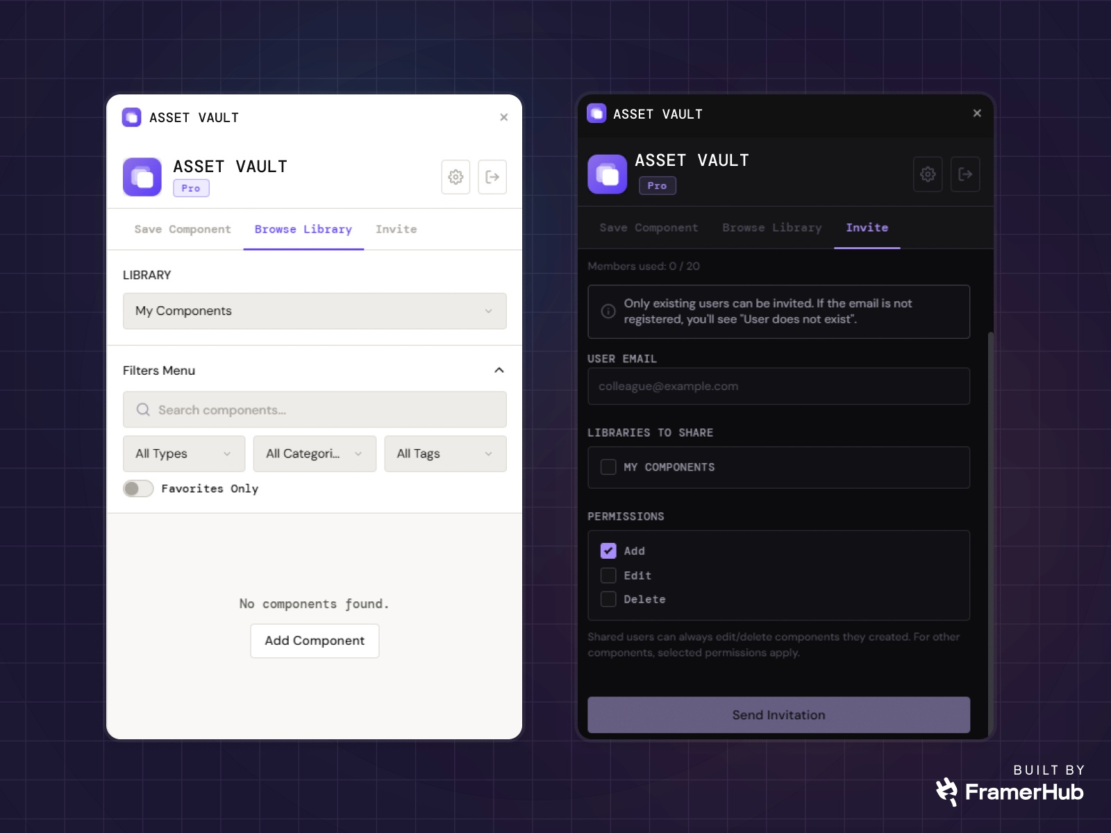 Thumbnail 2 for Asset Vault, a Framer Marketplace template by FramerHub.io .