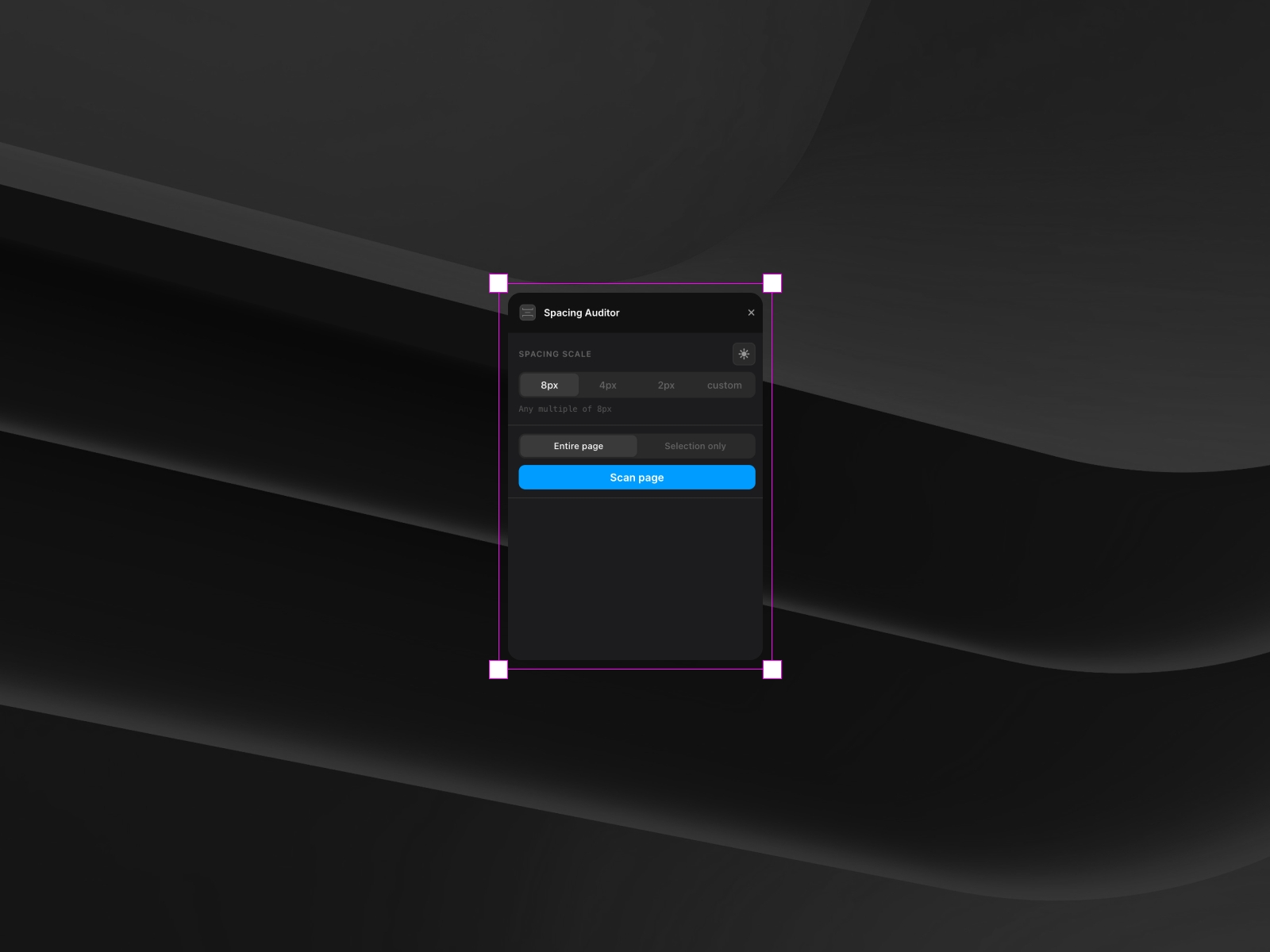 Screenshot 1 for Spacing Auditor, a Framer Marketplace plugin by Chocolate.