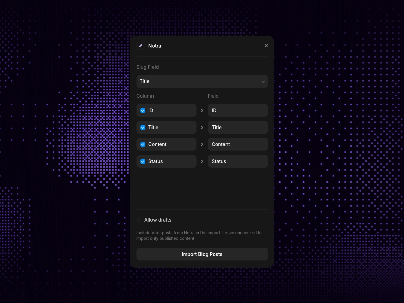 Screenshot 1 for Notra, a Framer Marketplace plugin by Notra.