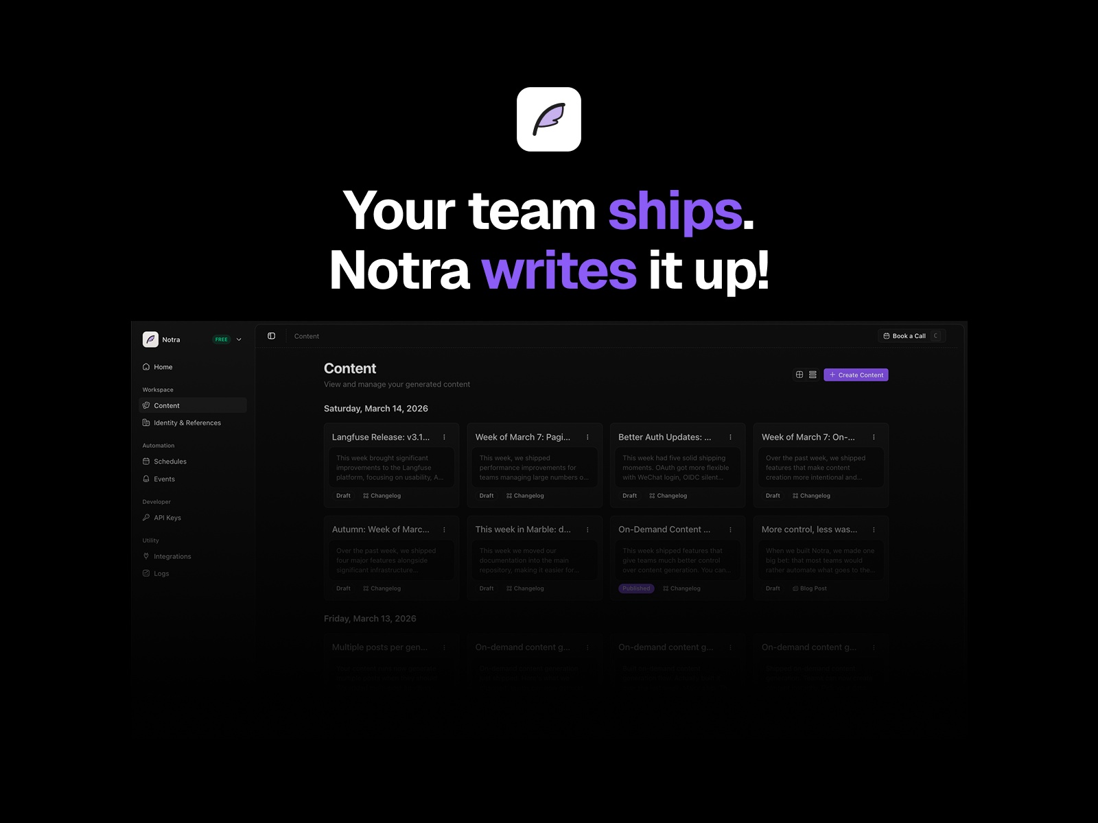 Screenshot 2 for Notra, a Framer Marketplace plugin by Notra.