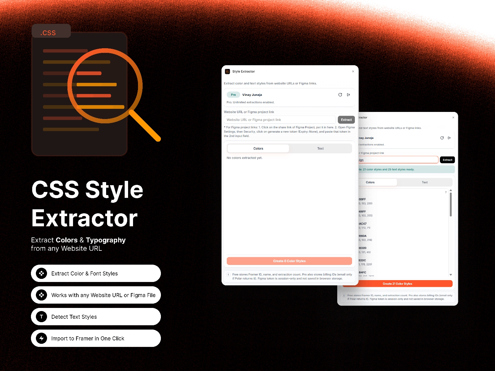 Thumbnail 1 for Style Extractor, a Framer Marketplace template by Vinay Juneja.