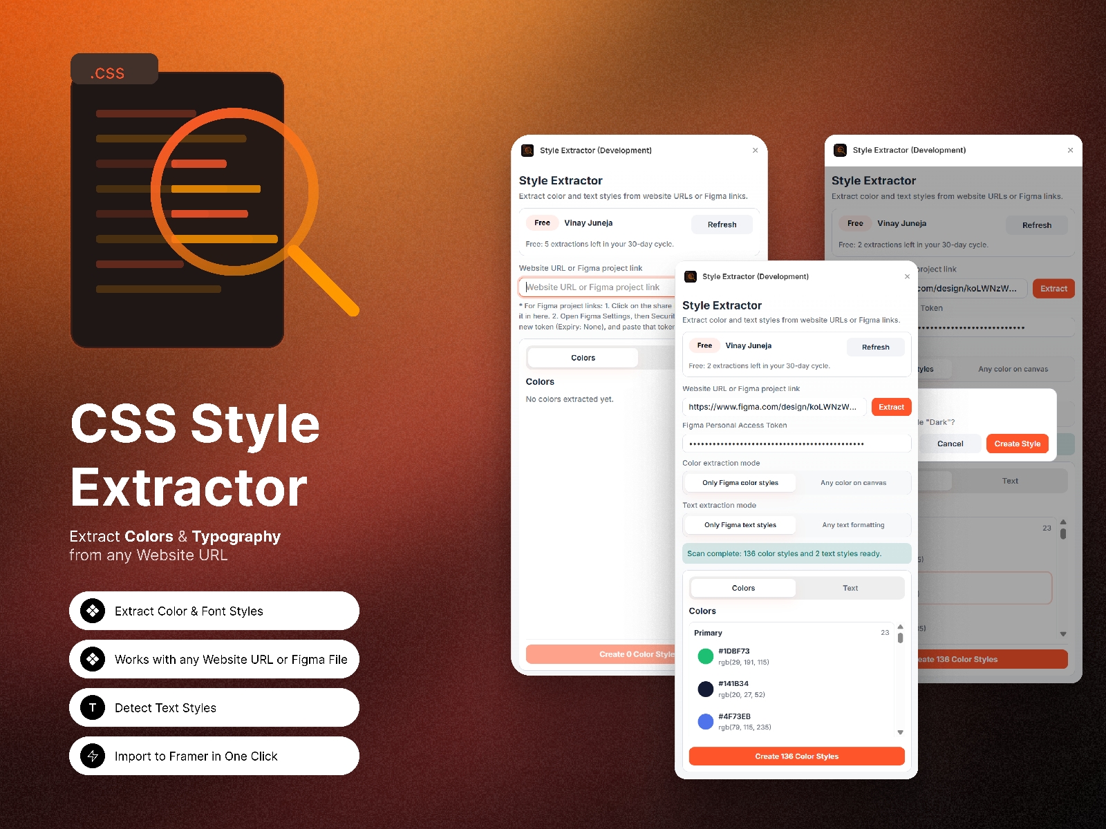 Thumbnail 1 for Style Extractor, a Framer Marketplace template by Vinay Juneja.