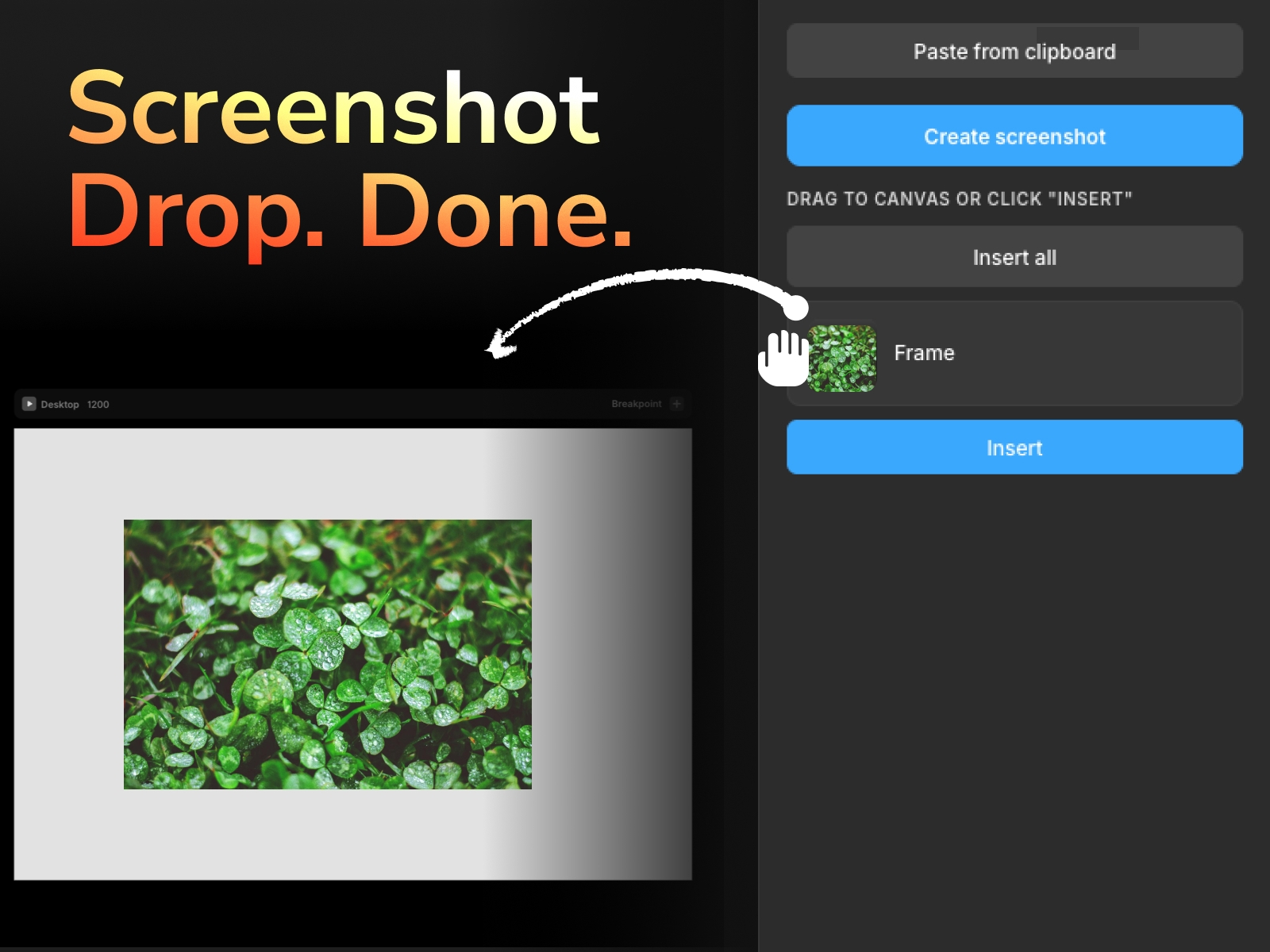 Screenshot 2 for Framedrop, a Framer Marketplace plugin by Chris Lacorte.